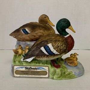 Ski Country Limited Edition Mallard Duck Family Decanter 1977 Porcelain Empty